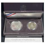 1989 Silver Dollar US Mint Prestige Set w/ 2 Half