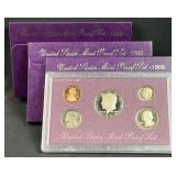 (3) 1988 US Proof Coin Sets in Box