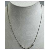 925 Silver Italy Unique Elegant Bead Necklace