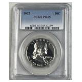 1962 Silver Proof Franklin Half, PCGS PR65