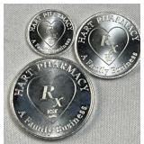 0.85oz Total, 1/2oz, 1/4oz & 1/10oz Silver Rounds