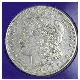 1921-S Morgan Silver Dollar w/ 3c WWII Stamp