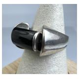 925 Silver Vintage Art Deco Black Onyx Ring