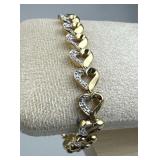 925 Silver Ross Simons Diamond Heart Bracelet