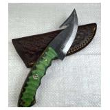 Handmade Steel Fixed Blade Gut Knife w/ Sheath