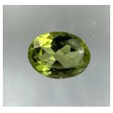 1.2 Carat Green Peridot Gemstone, Oval Cut