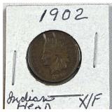 1902 US Indian Head Cent, Quality XF