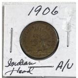 1906 US Indian Head Cent, Quality AU