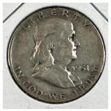 1951 Franklin Silver Half Dollar, US 90% Coin