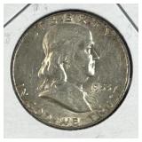 1953-D Franklin Silver Half Dollar, US 90% Coin