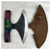 Handmade Steel Inuit Ulu Skinner Knife w/ Sheath