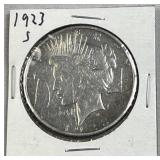 1923-S Peace Silver Dollar, US $1 Coin