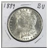 1889 Morgan Silver Dollar, US $1 Coin, BU