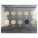 (9) Liberty V Nickels in Folio Set (Missing 1910)