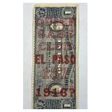 1914 Mexico 1 Peso Lg Note, Serie A, Stamped