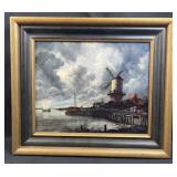 Vintage Amsterdam Rijksmuseum Windmill Art