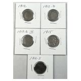 (3) Better Date Buffalo (Low Grade) +(2) Liberty