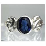 925 Silver Blue Zirconia Celtic Knot Ring