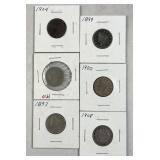 (6) Liberty V Nickels, 1897 w/ Nice Details