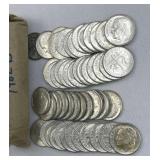 1962-D Roll of BU Silver Roosevelt Dimes, 90%