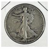 1940-S Walking Liberty Silver Half Dollar, US 90%