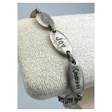925 Silver Inspirational Oval Link Toggle Bracelet