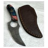 Damascus Steel Karambit Blade Knife w/ Sheath