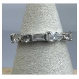 925 Silver Eternity Ring w/ Multi-Cut CZ Gems