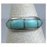 925 Silver Vtg Native American Turquoise Ring