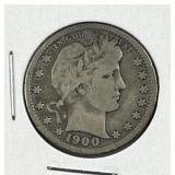 1900 Barber Silver Quarter, US 90% Coin