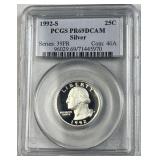 1992-S Silver Proof Quarter, PCGS PR69 DCAM