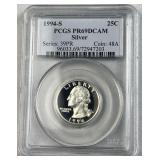 1994-S Silver Proof Quarter, PCGS PR69 DCAM