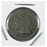 1867 US 3 Cent Nickel Coin