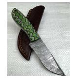 Damascus Steel Fixed Blade Knife w/ Sheath