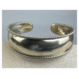 925 Silver Taxco Vtg Polished Rope Cuff Bracelet