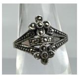 925 Silver Vintage Art Deco Marcasite Ring
