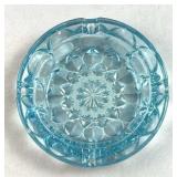 Blue Sunburst Depression Glass Cigar Ashtray