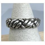 925 Silver Vintage Woven Oxidized Band Ring