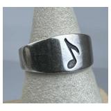 925 Silver James Avery Musical Note Band Ring