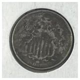 1867 US Shield Nickel 5c Coin