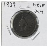 1838 US Large Cent Coin