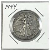 1944 Walking Liberty Silver Half Dollar, US 90%
