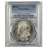 1879-S Morgan Silver Dollar, PCGS MS63