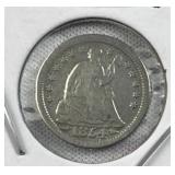 1854 Silver Half Dime, US 5c Coin