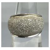 925 Silver Vintage Textured Dome Band Ring