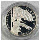 2012 Silver Proof Star Spangled Banner $1, 90%