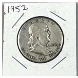 1952 Franklin Silver Half Dollar, US 90% Coin