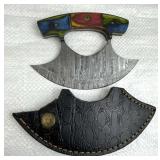 Damascus Steel Fixed Blade Knife w/ Sheath