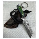 Damascus Steel Fixed Blade Knife w/ Sheath