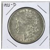 1921-D Morgan Silver Dollar, US $1 Coin, 90%